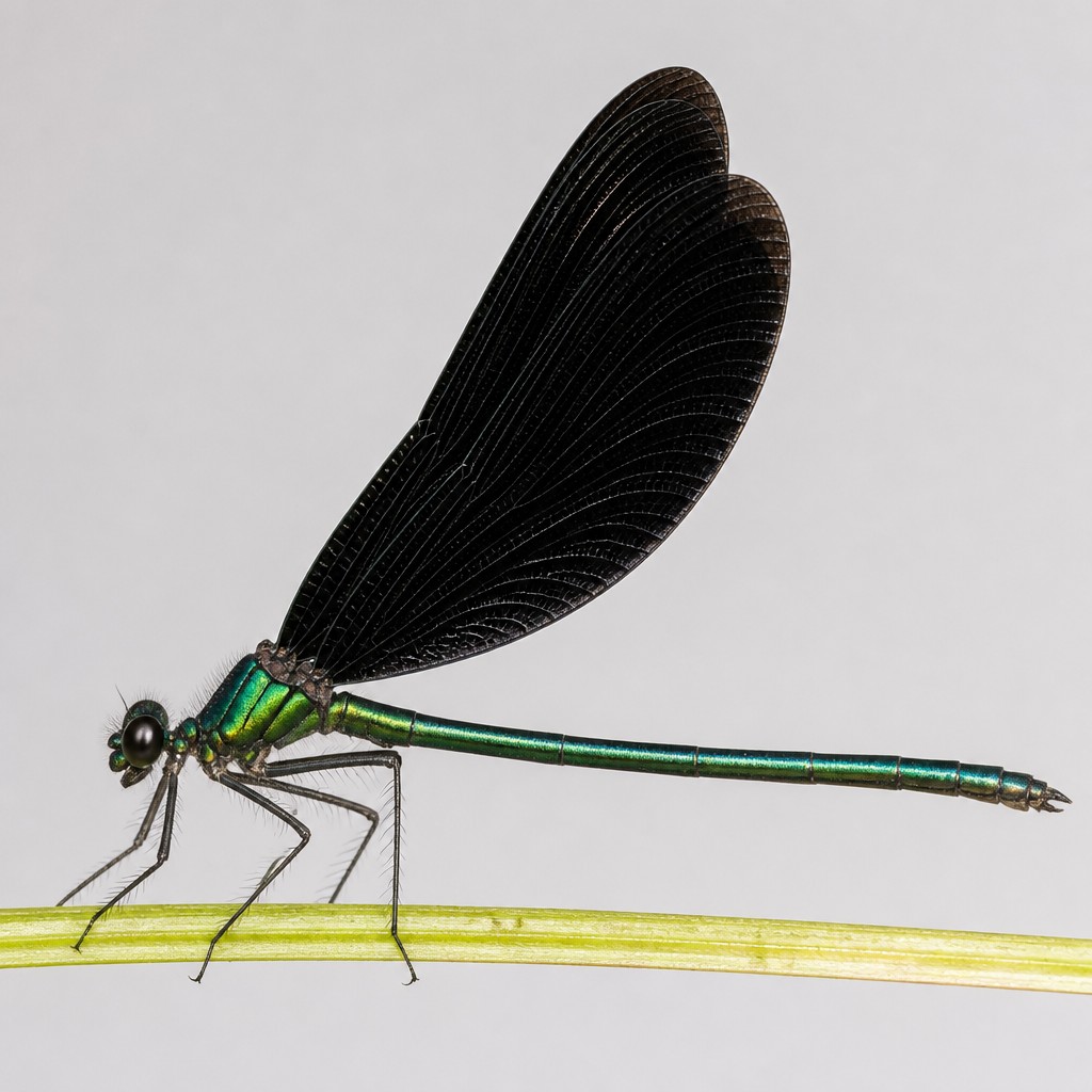 Ebony Jewelwing Damselfly