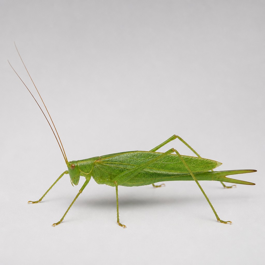 Fork-tailed Bush Katydid (Scudderia furcata)